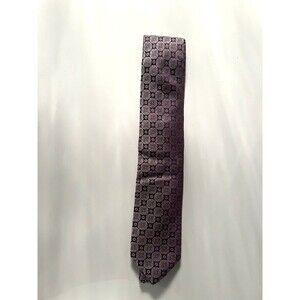 Tom James Tie XL Silk Tie Purple Print 66 x 3 1/4 in Extra Long